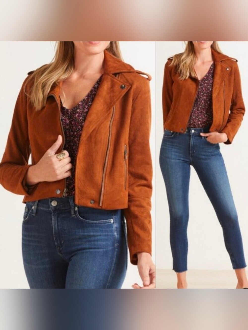 Bb Dakota Steve Madden Faux Suede Moto Jacket